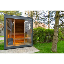 Lucciola Nano, venkovní sauna 2300 x 2000 x 2000 mm, thermowood borovice